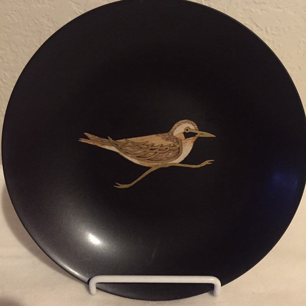 Vintage Modern RARE Couroc Shore Birds Bowl with Redwood and Brass Inlay Couroc Bar Serving bowl