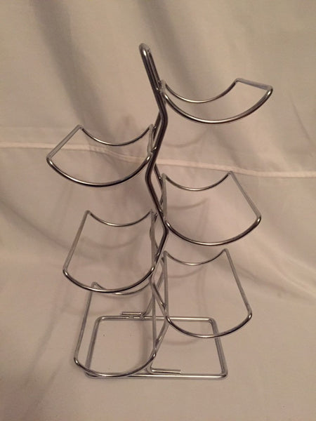 Vintage 1970's Chrome Wire Wine Rack- holds 6 bottles