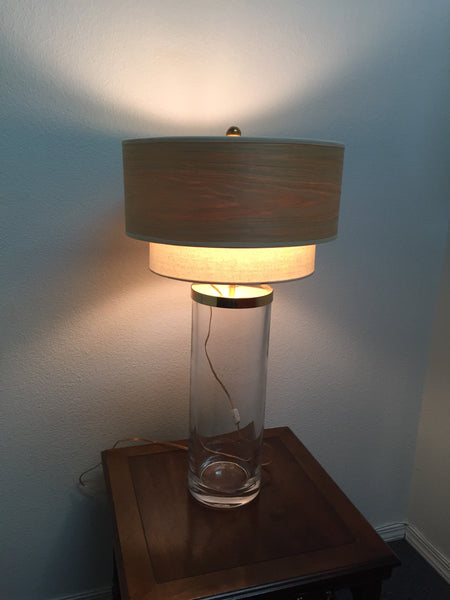 Vintage Modern Chapman Heavy Glass Cylinder Modern Table Lamp