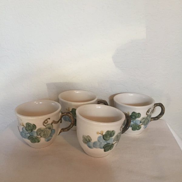 Vintage Metlox Poppytrail Sculptured Grape Cups (set of 4)