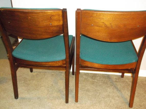 Set of 5 Gunlocke Walnut Side / Dining or Office chairs