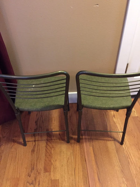 Pair of Vintage Green Cosco "Fashionfold" gateleg folding chairs