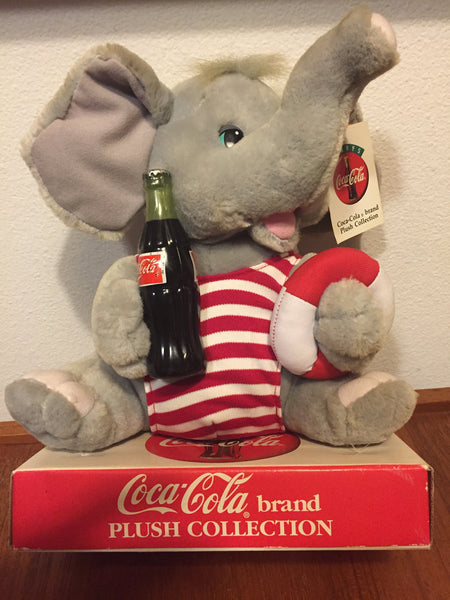 Vintage 1970's Stuffed Animal Elephant with Coca Cola