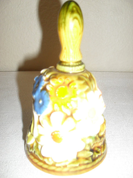 INARCO 1960's orange floral dinner bell