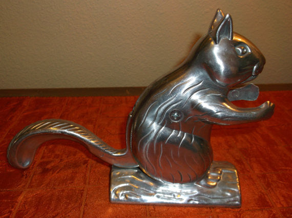 Vintage Aluminum metal squirrel nutcracker