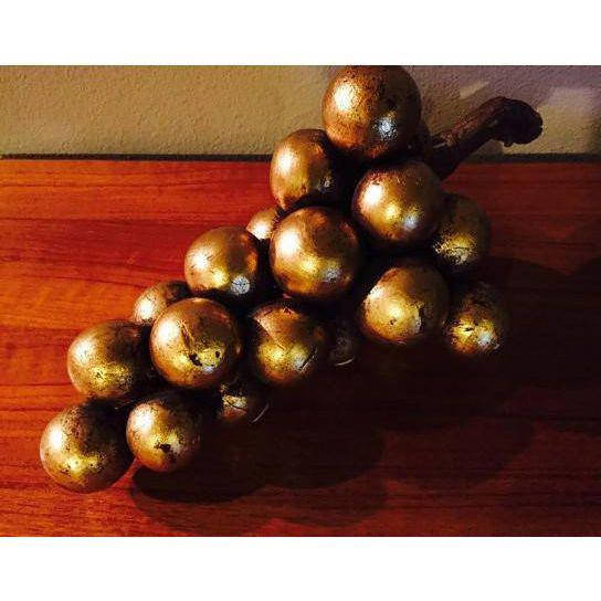 Mid Century Hollywood Regency 1960's Gold Leaf Clay Grape Bunch