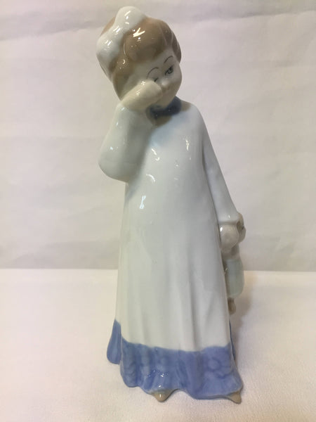 Vintage D'ART SA Spanish Porcelain Figurine - Crying Girl With Doll