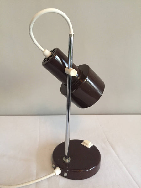 Vintage Modern Brown Metal Studio Desk Lamp