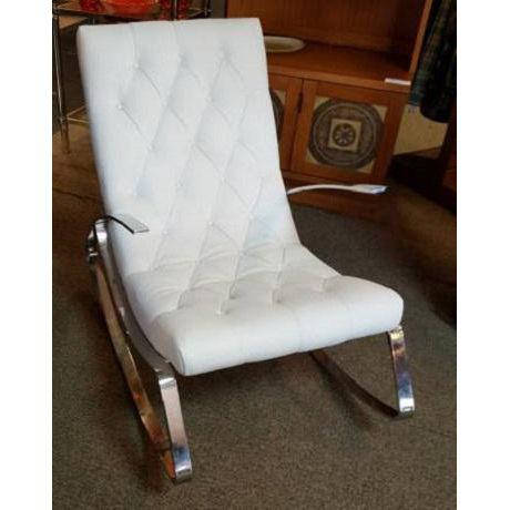 Modern Flat Bar Chrome Rocking Chair