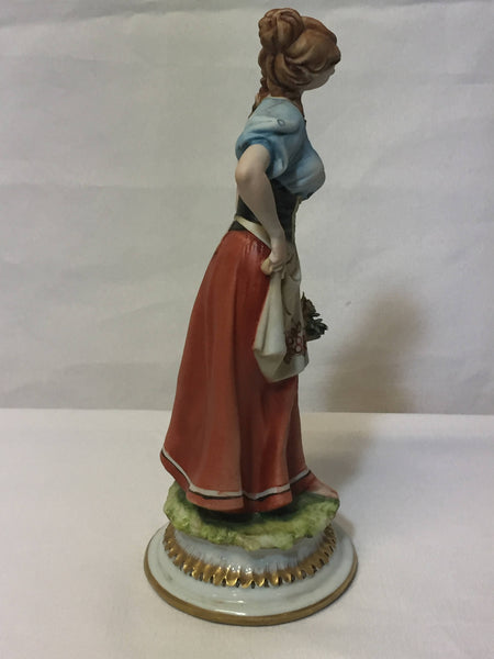 ON SALE - Tiche - Peasant Woman with Basket of Flowers