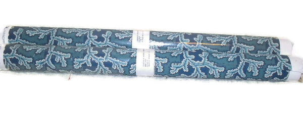 Vintage Clarence House "Marigot #034; Wallpaper #9390 Handprint KAZUMI 1 Roll -5 yds blue/white